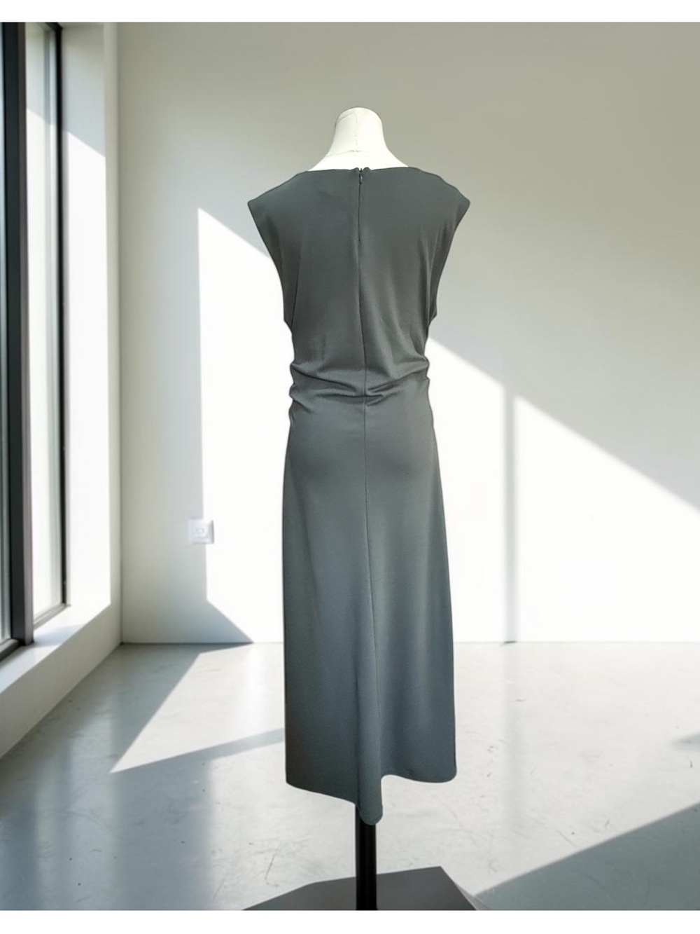 NWOT H&M Sleeveless Draped Midi Dress in Slate Gray! Medium! NEW! - Picture 5 of 10